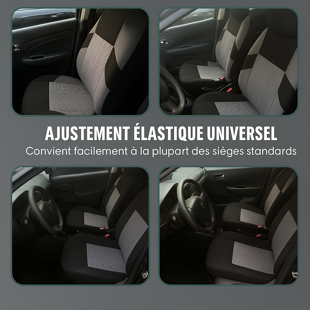 Ensemble de housses de siège auto robustes (look profil de pneu)