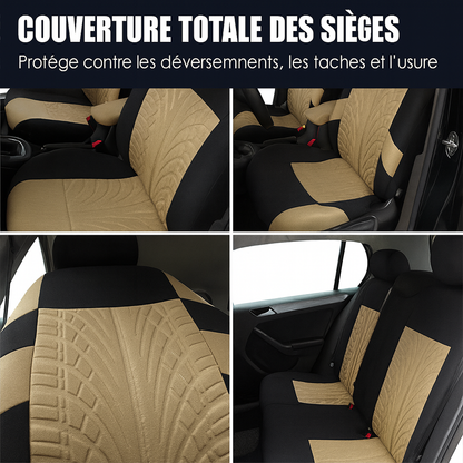 Ensemble de housses de siège auto robustes (look profil de pneu)