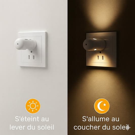 Lampe de nuit LED intelligente avec capteur crépusculaire