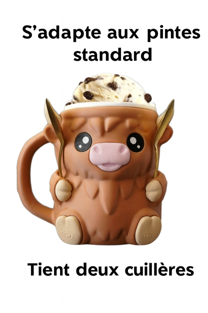 Support anti-gouttes pour glace (design vache)