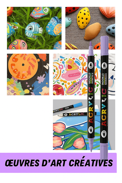 Marqueurs de peinture acrylique à double pointe