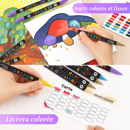 Marqueurs de peinture acrylique à double pointe