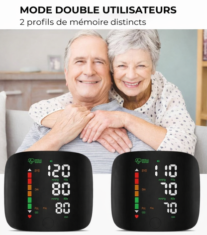 Tensiomètre numérique au poignet – Grand écran LED & mémoire