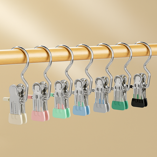 Pinces à linge inoxydables – Lot de 12 pinces solides