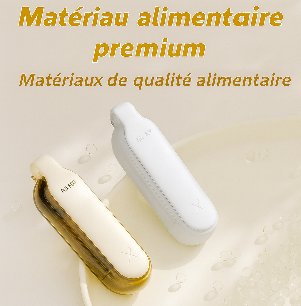 Pilulier et broyeur de comprimés portable 2-en-1 à compartiments