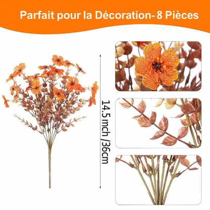 Fleurs Artificielles pour Décoration de Jardin – Lot de 8 Pièces pour Extérieur
