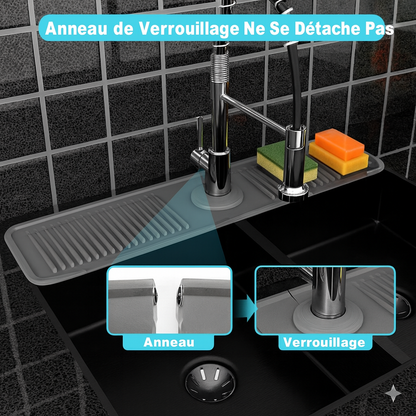 Tapis Anti-éclaboussures Pliable pour le Robinet – Garde le Plan de Travail au Sec