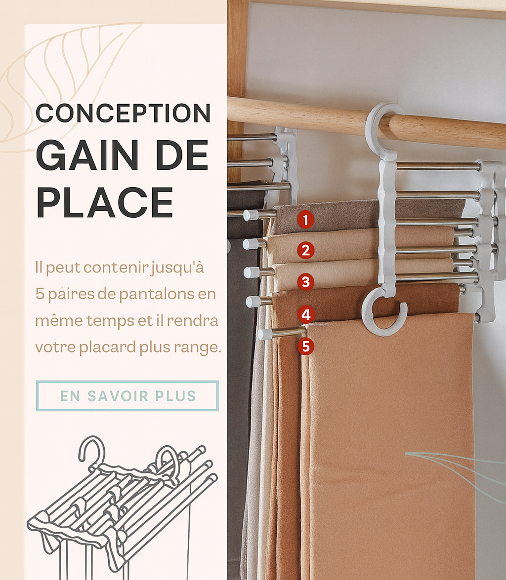 Porte-pantalons Multifonction – Organisez Votre Garde-robe