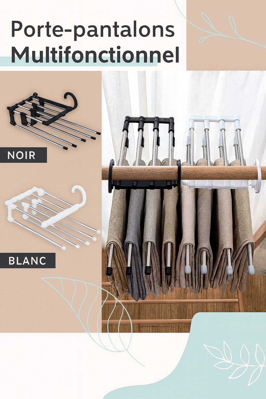 Porte-pantalons Multifonction – Organisez Votre Garde-robe