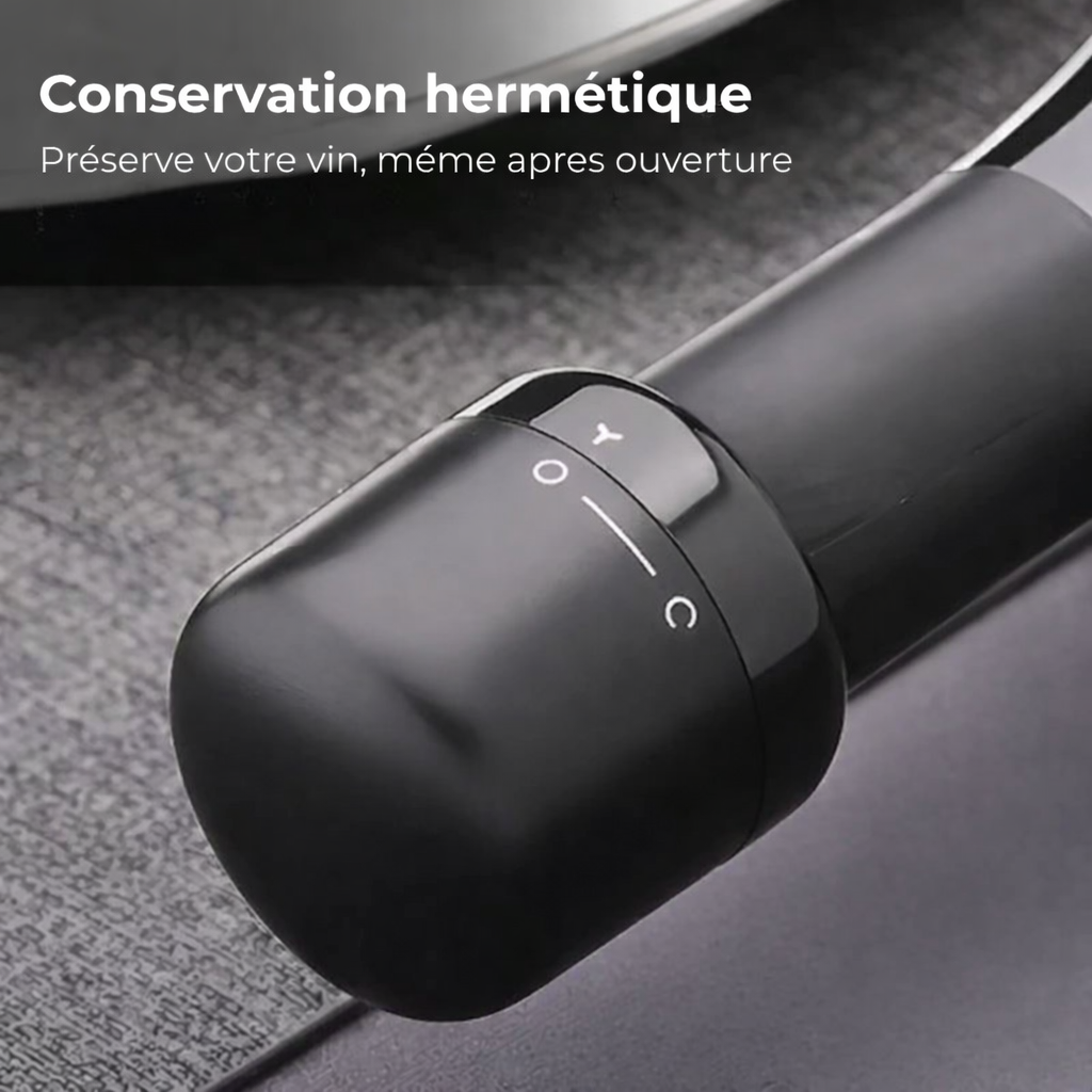 Bouchon à Vin sous Vide avec Pompe - Garde le Vin Frais Plus Longtemps