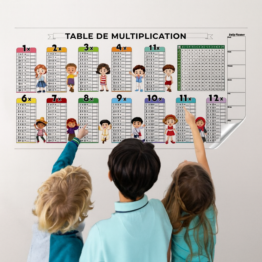 Tableau d’Exercice Réutilisable : Apprendre les Tables de Multiplication
