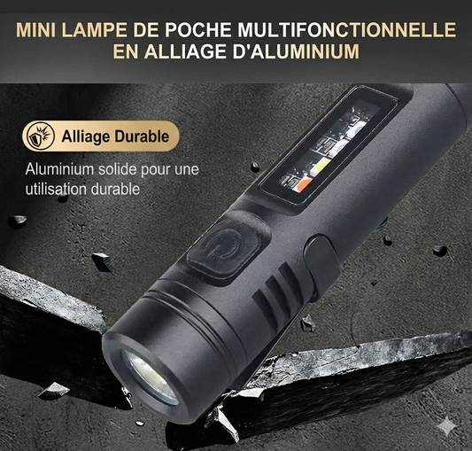 Mini lampe de poche multifonction en aluminium