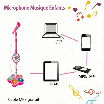 Microphone karaoké rechargeable avec Bluetooth