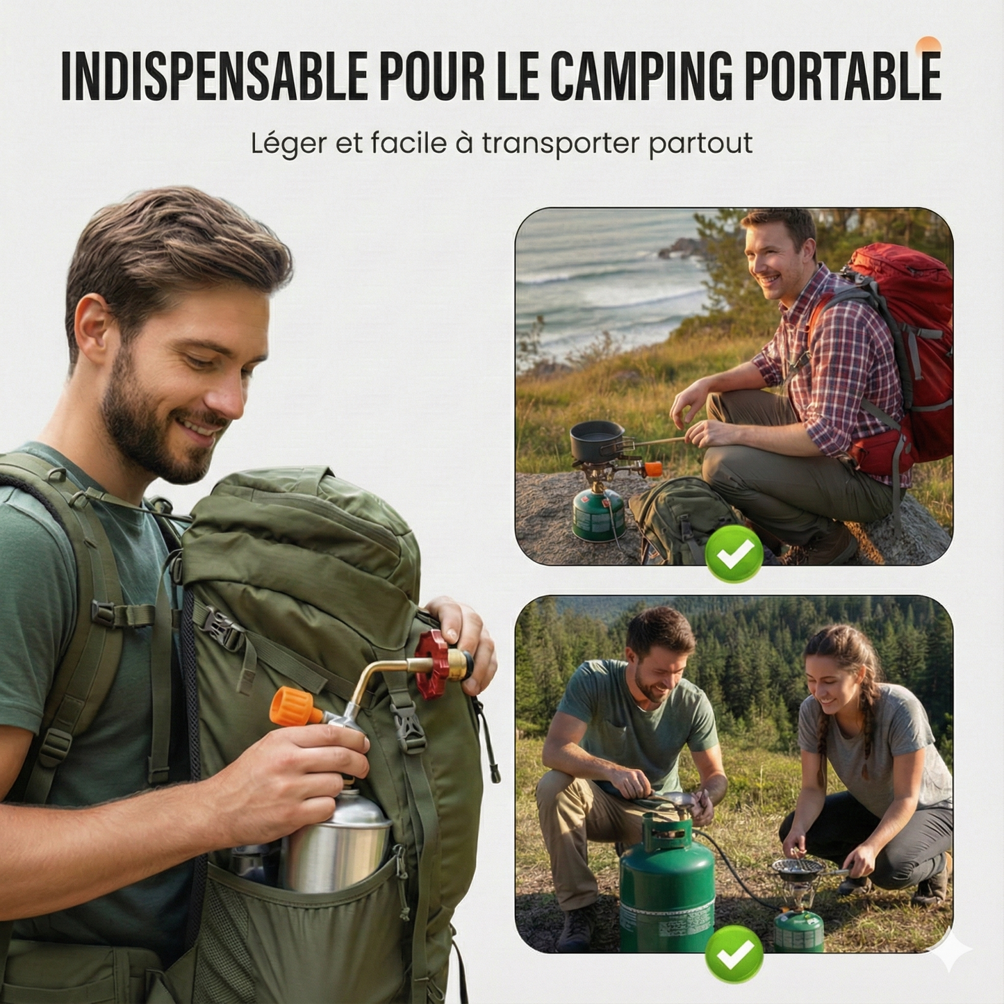 Adaptateur de recharge pour bouteilles de gaz (camping)