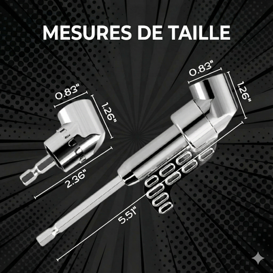 Lot de 2 Adaptateurs d'Angle pour Perceuse