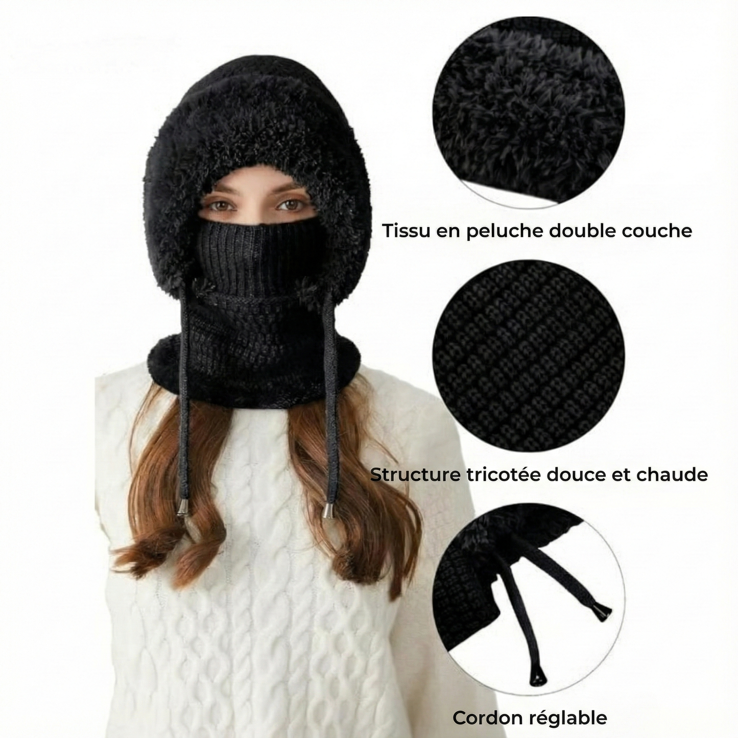 Pull à capuche ultra-doux en sherpa (femme)