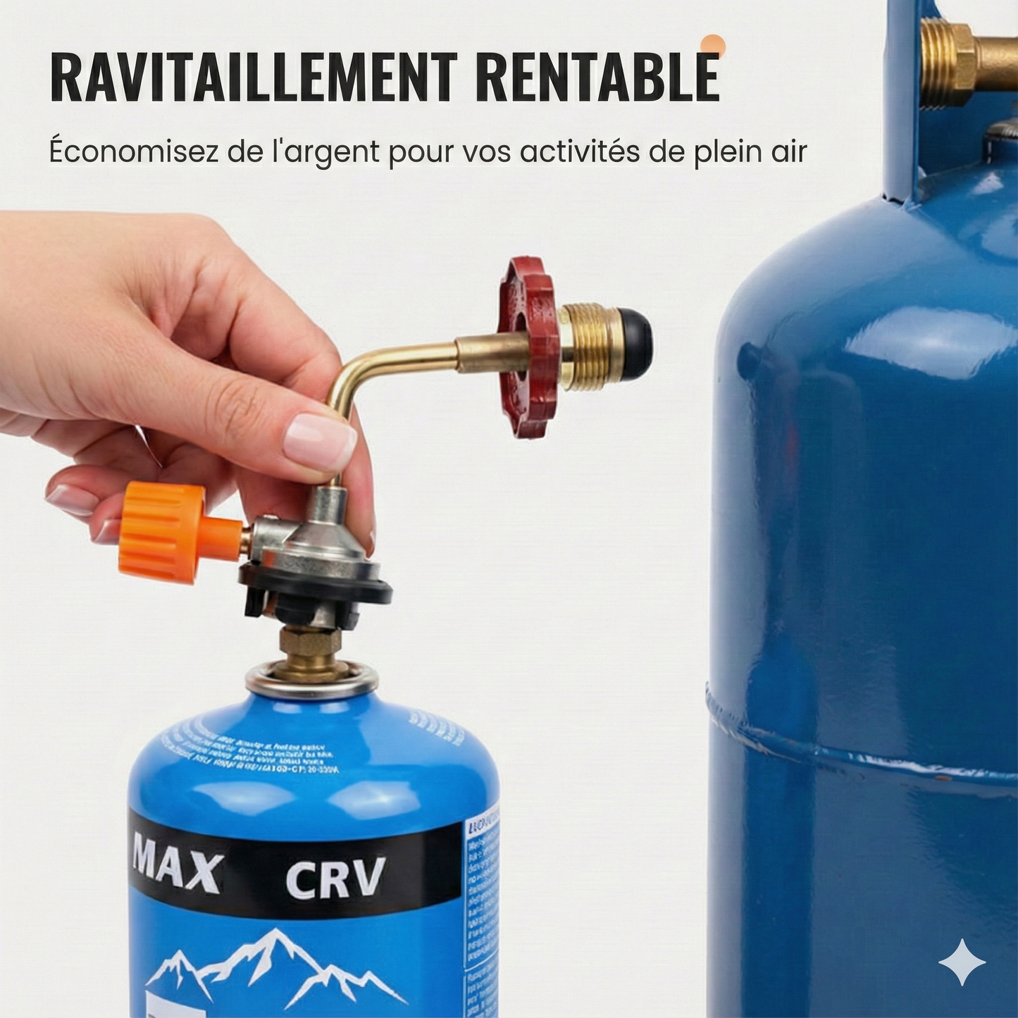 Adaptateur de recharge pour bouteilles de gaz (camping)