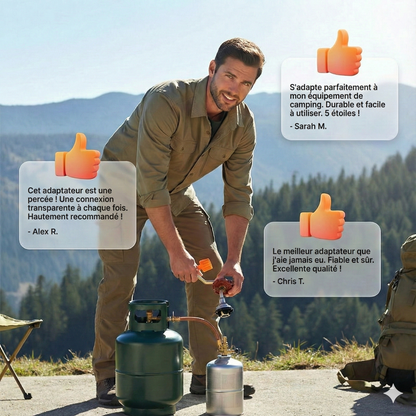 Adaptateur de recharge pour bouteilles de gaz (camping)