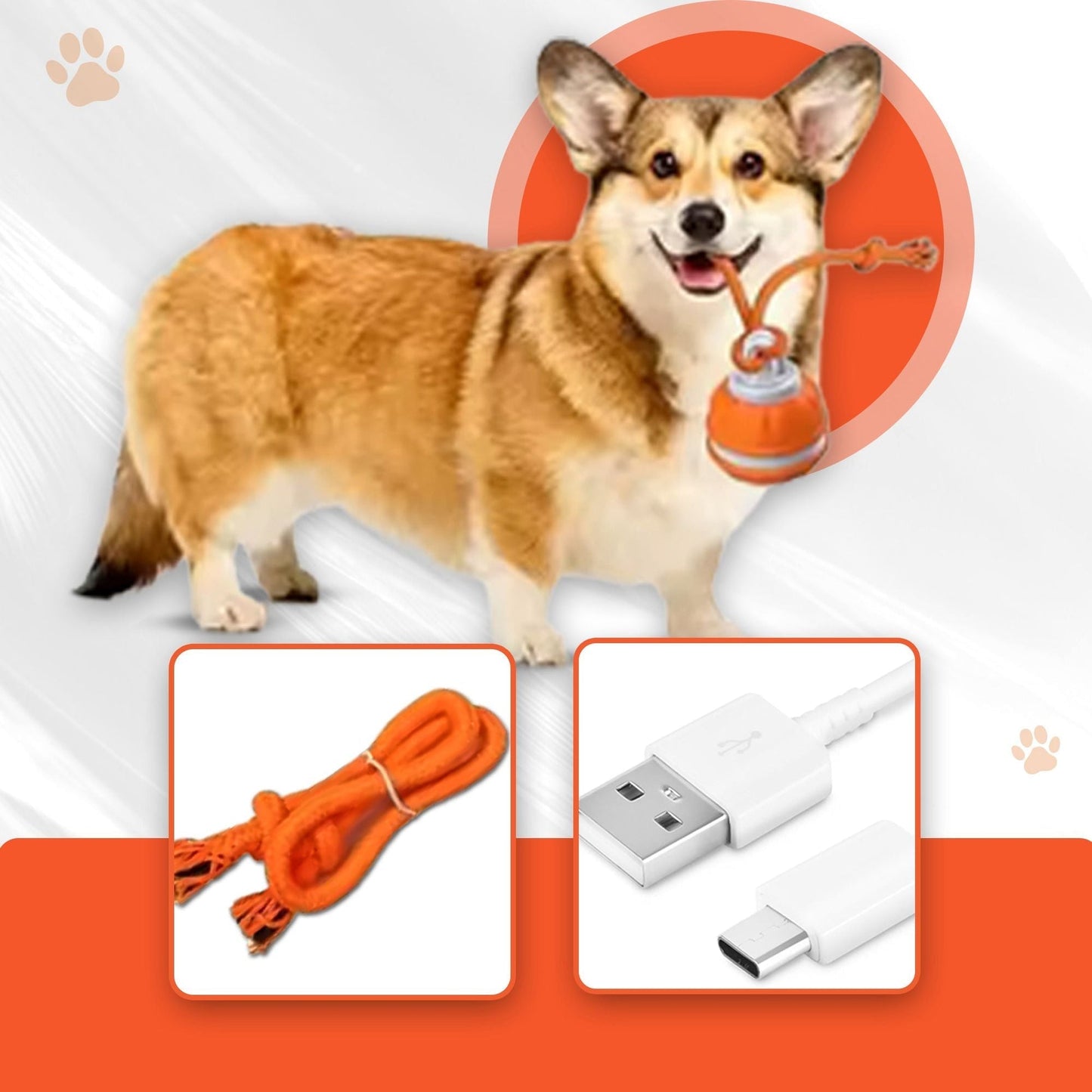 Balle interactive pour chien - Balle de jeu en caoutchouc et distributeur de friandises contre l'ennui