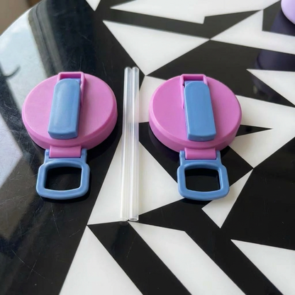 Couvercles de canette 2-en-1 réutilisables en silicone avec paille – Couvercles étanches et portables pour boisson (1 lot de 2 pièces)