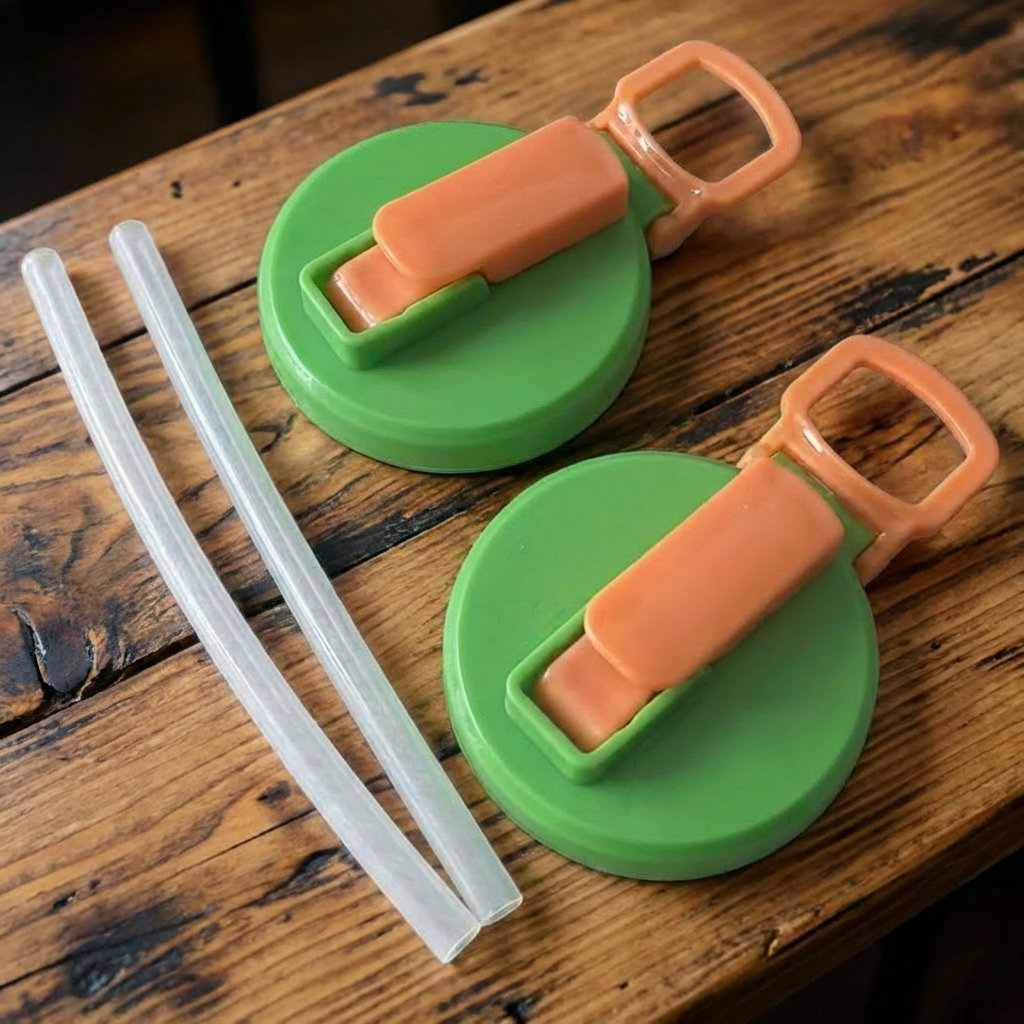 Couvercles de canette 2-en-1 réutilisables en silicone avec paille – Couvercles étanches et portables pour boisson (1 lot de 2 pièces)