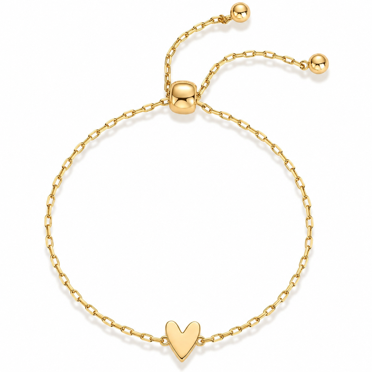 Ensemble de bracelets d'amour – Bracelet cœur plaqué or 14K