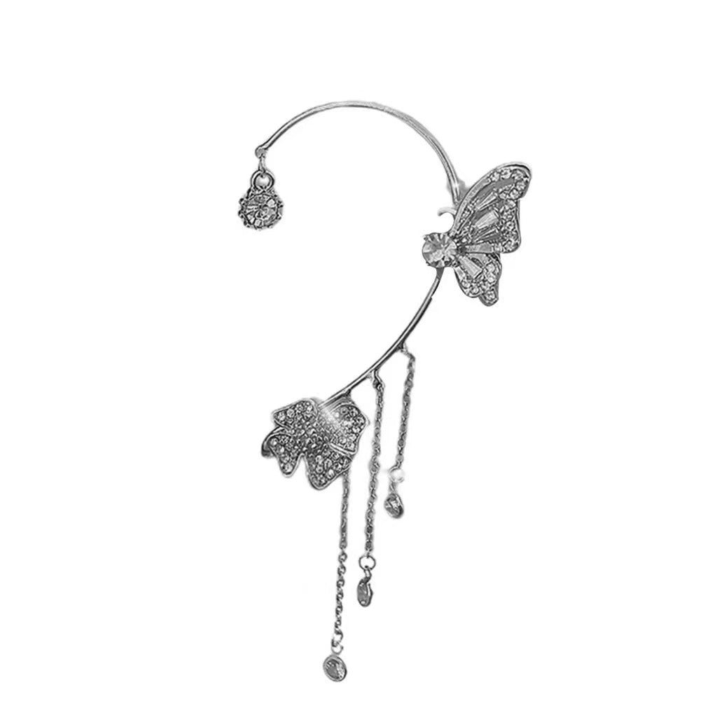 Boucles d'oreilles à clips simples avec papillons, motifs floraux et pompons – Élégantes, confortables et sans perçage