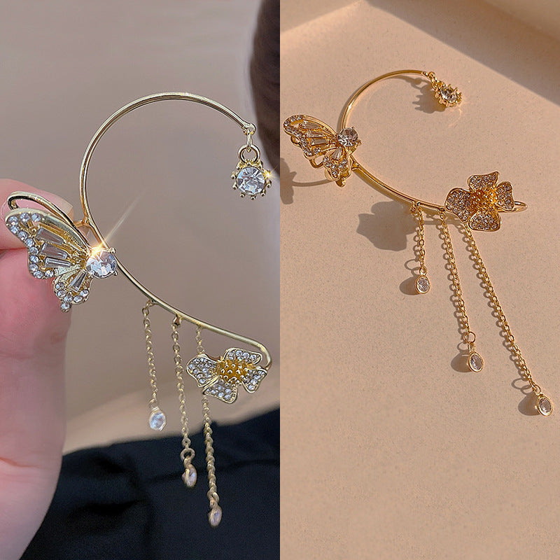 Boucles d'oreilles à clips simples avec papillons, motifs floraux et pompons – Élégantes, confortables et sans perçage