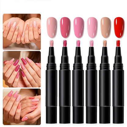 SalonPen – Stylo vernis à ongles 3-en-1 (avec lampe UV) – Lot de 6