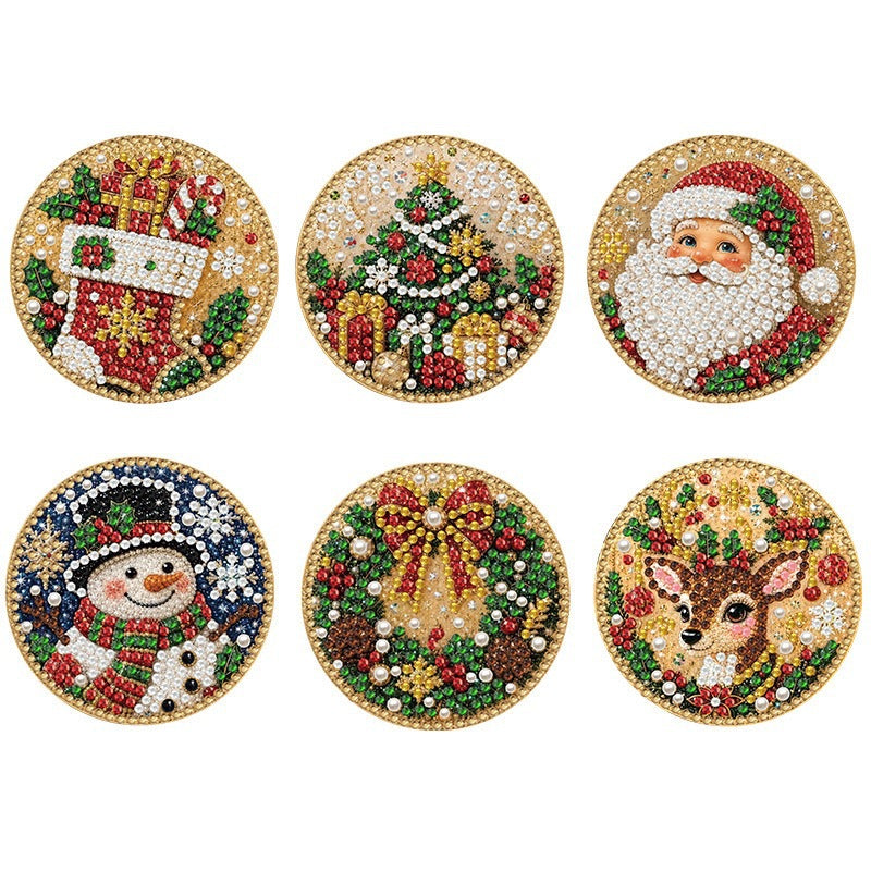 Kit de broderie diamant DIY 6 pièces pour décorations de Noël