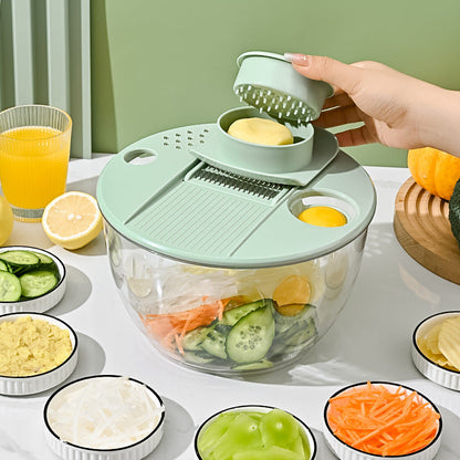Hachoir à légumes et salade manuel 9-en-1 avec fonction rotative