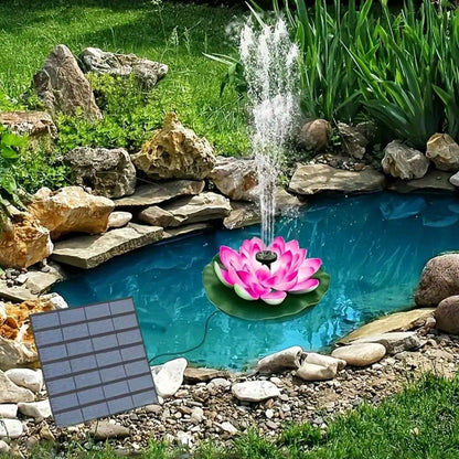 Fontaine solaire lotus – Fontaine de jardin flottante pour piscines et bassins
