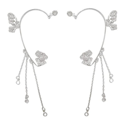 Boucles d'oreilles à clips simples avec papillons, motifs floraux et pompons – Élégantes, confortables et sans perçage