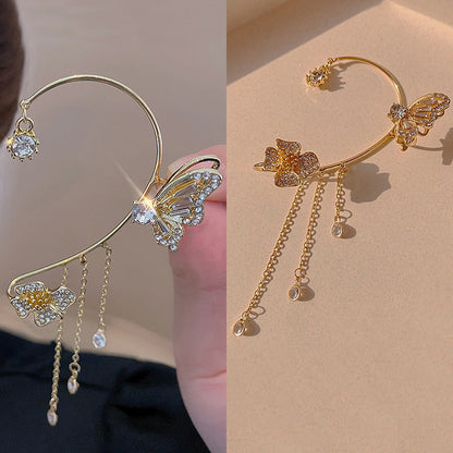 Boucles d'oreilles à clips simples avec papillons, motifs floraux et pompons – Élégantes, confortables et sans perçage