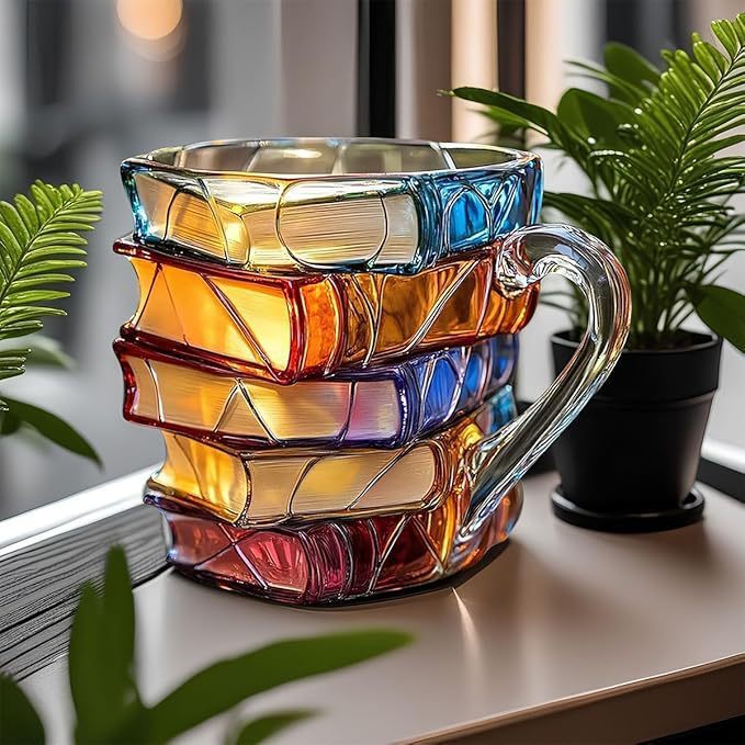 Mug pour amoureux des livres, peinte à la main