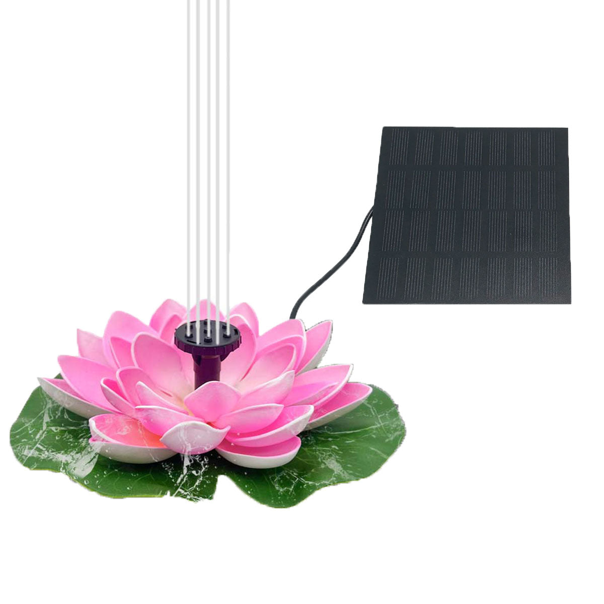 Fontaine solaire lotus – Fontaine de jardin flottante pour piscines et bassins