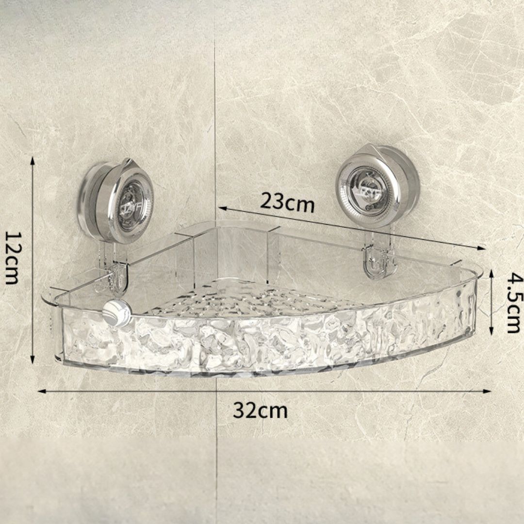 Étagère d'angle de salle de bain à ventouses – Étagère de rangement sans perçage