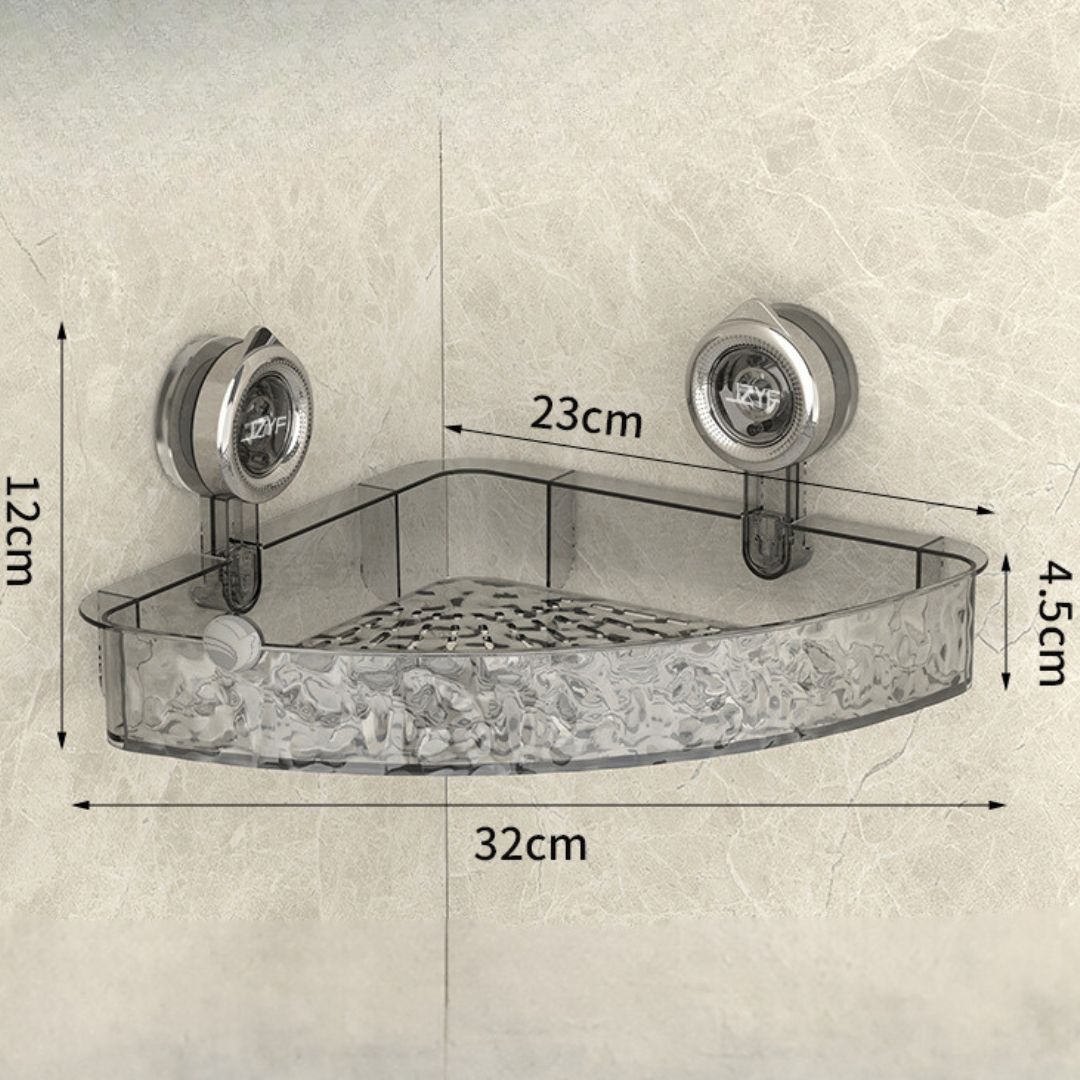 Étagère d'angle de salle de bain à ventouses – Étagère de rangement sans perçage