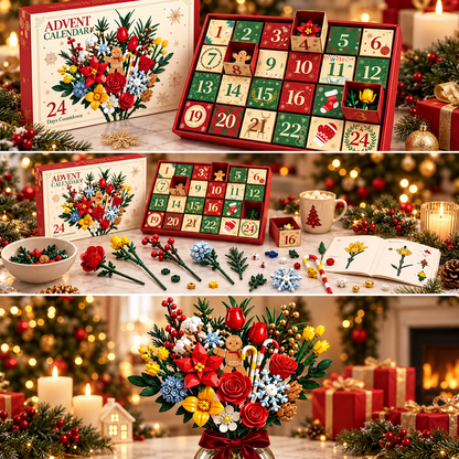Calendrier de l'Avent « Bloom & Build » – Créez votre propre bouquet de Noël magique