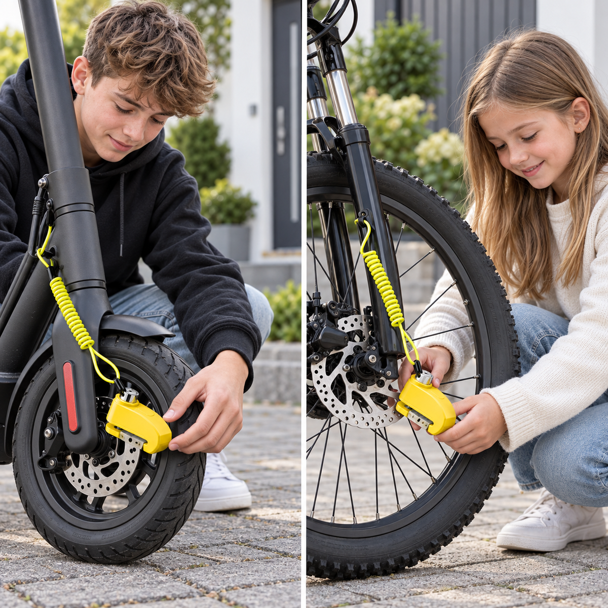 Bloque-disque avec alarme 110 dB – Antivol bloque-disque pour vélo, cyclomoteur et moto