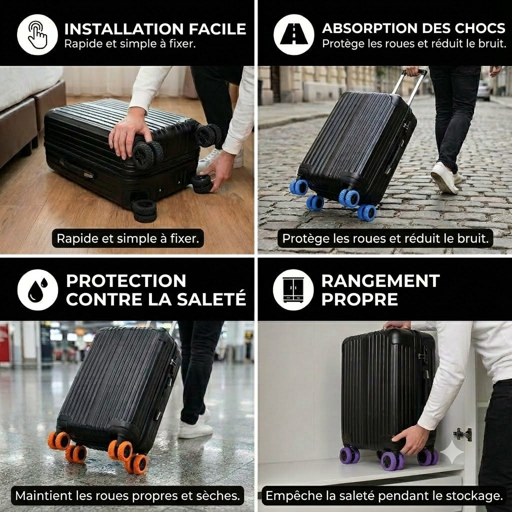 Housse de protection pour roues de valise