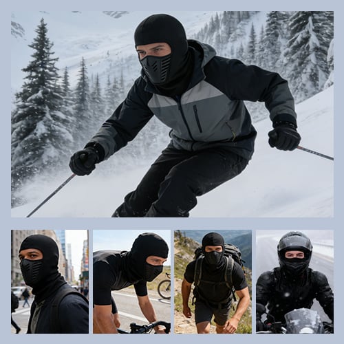 Cagoule Thermique & Masque de Ski - Coupe-vent et Imperméable (moto / ski)