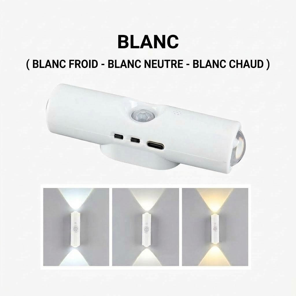 Lampe intelligente magnétique avec éclairage RGB – Lampe rechargeable à détecteur de mouvement pour placard, escalier et éclairage d'ambiance
