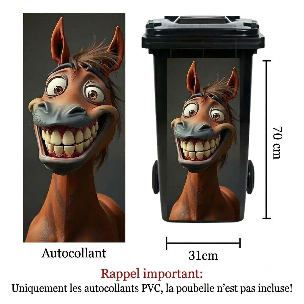 Autocollants créatifs pour poubelles – Motifs de dessins animés colorés