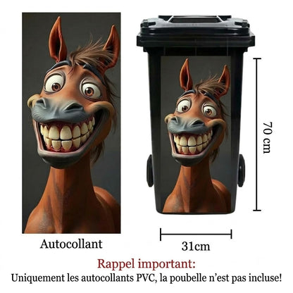 Autocollants créatifs pour poubelles – Motifs de dessins animés colorés