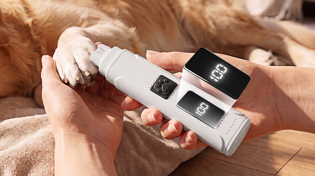 Lime à ongles électrique pour animaux avec indicateur de batterie LED