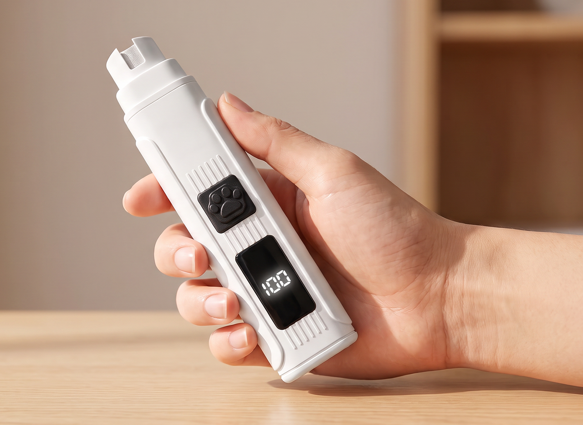 Lime à ongles électrique pour animaux avec indicateur de batterie LED