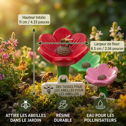 Abreuvoir à abeilles en forme de fleur – Distributeur d'eau coloré pour le jardin