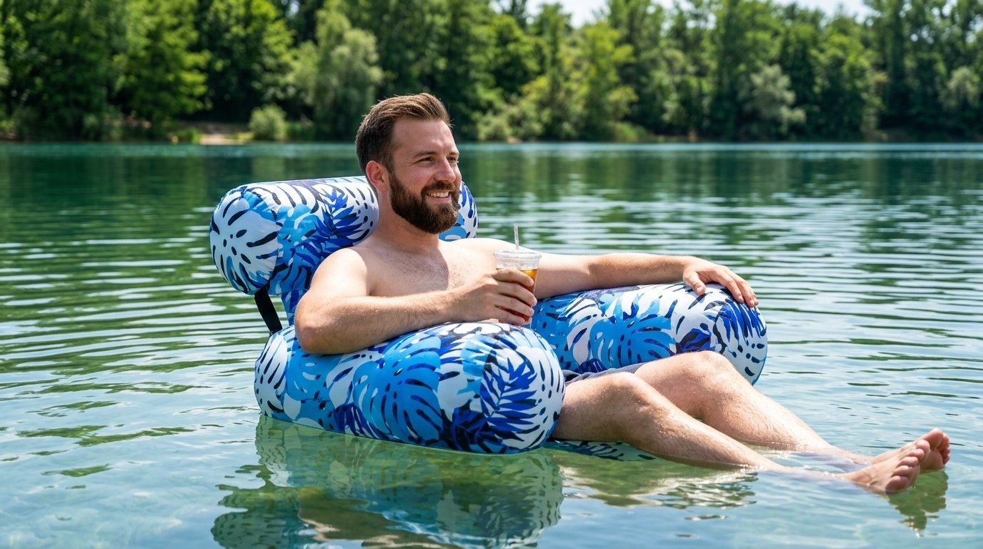 Chaise de piscine gonflable