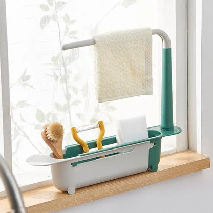 Étagère de rangement télescopique pour évier